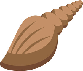 Sticker - Simple illustration of a brown spiral seashell, reminiscent of beach walks and collecting souvenirs