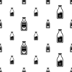 Wall Mural - Milk Bottle Creative Stylish Seamless Pattern M_2406001