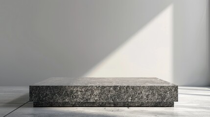 Wall Mural - A sturdy empty granite podium, centrally placed for emphasis.