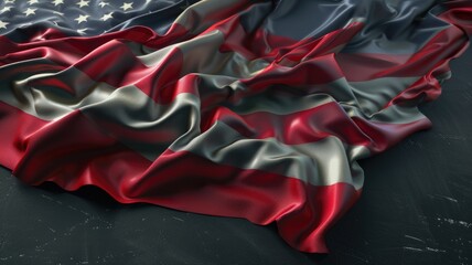 Wall Mural - United States flag is draped over textured surface