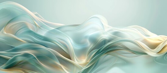 Wall Mural - Abstract Art Design Background with Silky Wave.