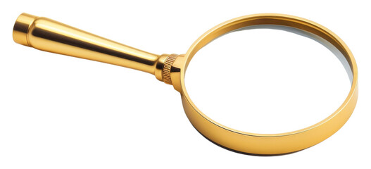 Sticker - PNG Magnifying glass gold material white background simplicity reflection.