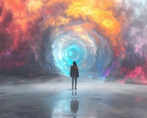 Wall Mural - A Captivating Journey Through A Vibrant Otherworldly Portal Of Possibilities