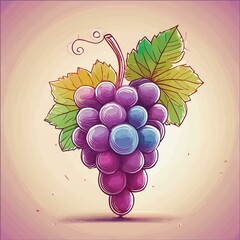 watercolor illustration of grapes