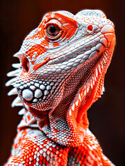 Colorful iguana close-up portrait