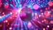 © Artinun - An electrifying disco ball radiating vibrant lights, creating an atmosphere of excitement and celebration for party nights