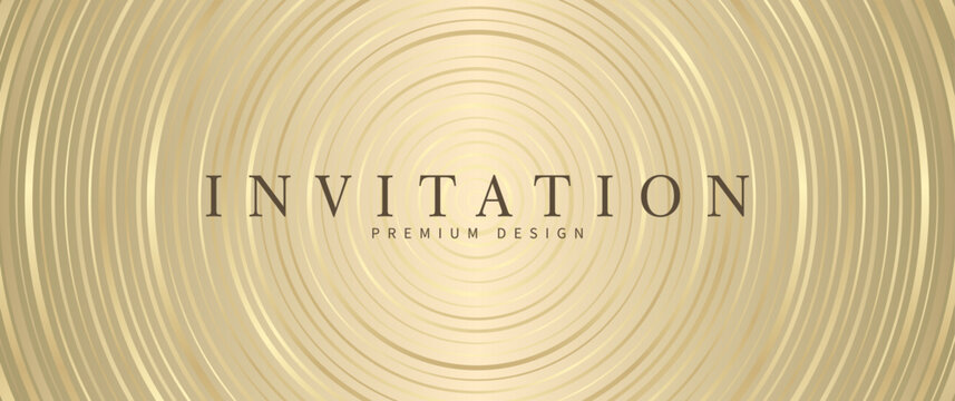 Elegant gold vector art background with golden gradient and circles pattern. Luxury illustration for cards, invitation, poster, wedding card, luxe invite, prestigious voucher. Premium template.