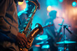 © Dar1930 - jazz band performing on stage at the club. AI generative.