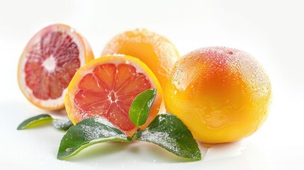 Wall Mural - Juicy mixed fruit and isolated on white background 