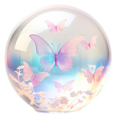 Poster - PNG Butterfly sphere flower photo transparent background