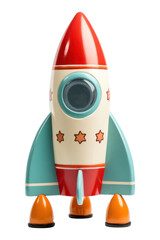 Sticker - PNG Rocket toy white background representation.