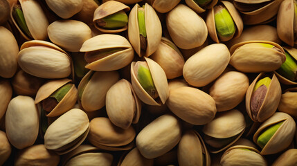 A pile of pistachios