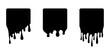 © Iryna - Set of drip square labels. Paint drip stickers. Black paint liquid. Black inkblot