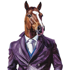 Wall Mural - A horse wearing a suit and tie