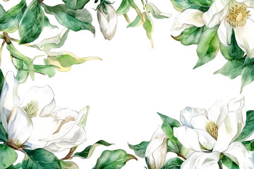 Wall Mural - A white background with a flowery border