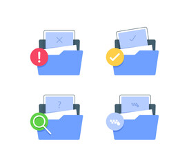 Wall Mural - open folder icon. folder with documents,flat design icon vector illustration