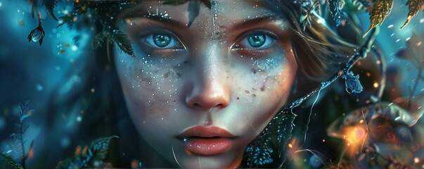 Fantasy portrait, incorporating magical elements and whimsical themes, hyper-realistic 4K photo.