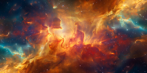 Nebula and stars in deep space, science fiction wallpaper