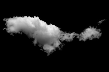 Wall Mural - White clouds isolated on black background.