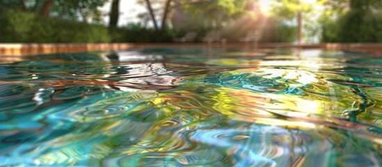 Canvas Print - Rippling water of a swimming pool