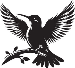 Sticker - vector silhouette of the bird in black and white, Black Silhouette Animal Mega Bundle, Animal Images, clipart silhouette, black silhouette print, Bird Silhouette, Flock of Birds, Swan Silhouette,