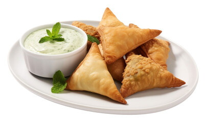 Sticker - PNG Keema samosa food dip dessert.