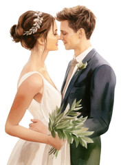 Sticker - PNG Wedding portrait fashion flower.