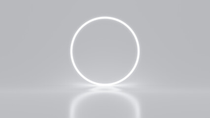 Wall Mural - preduct display, white podium and background with abstract minimal scene for product and brand prese