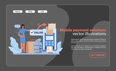 Wall Mural - Mobile Payment Solutions. Seamless online transactions and digital checkout processes.