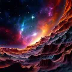 Wall Mural -  vibrant space space filled with energy light and color close up