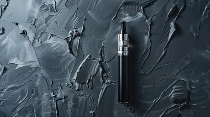 Wall Mural - Contemporary electronic cigarette on gray textured backdrop