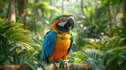 Wall Mural - blue and yellow macaw 