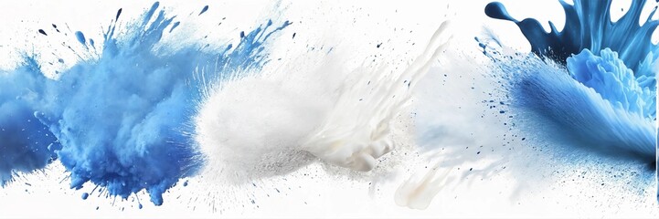 white and blue powder splash design