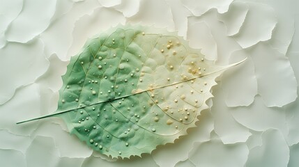 Wall Mural - Water Droplet Leaf Paper Cut Art