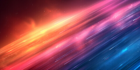 Wall Mural - Mystical Fiery Light Trails in a Vivid Cosmic Landscape