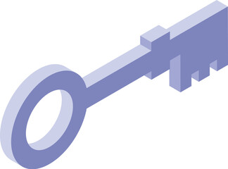 Wall Mural - Simple purple key is floating, perfect for concepts about safety and security