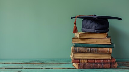 Symbol of Success: Grad Cap on Books