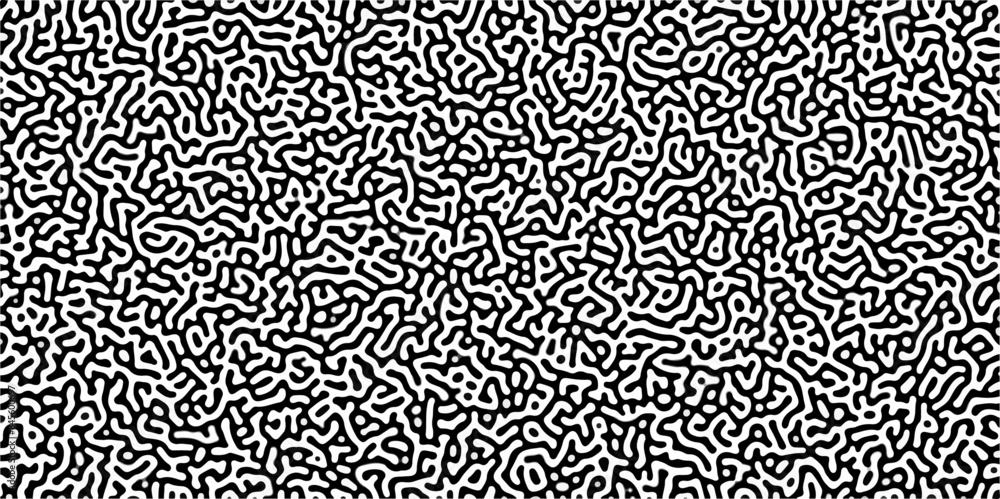 Turing reaction diffusion monochrome seamless pattern with chaotic ...