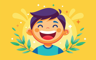 happy boy cartoon vector illustration