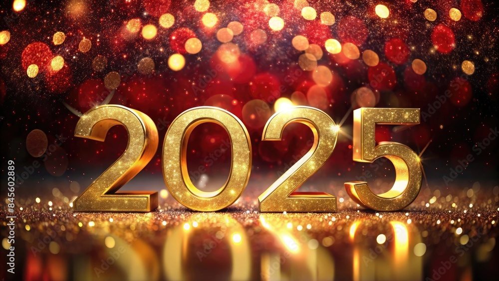 Happy New Year 2025 background, blank canvas for festive inscriptions