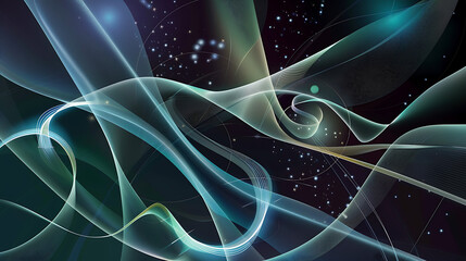 Abstract Cosmic Wave and Light Pattern Background