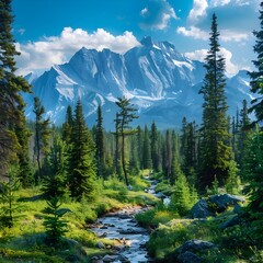 Poster - Majestic Landscapes and Untamed Wilderness in the Canadian Rockies Adventure Travel Concept