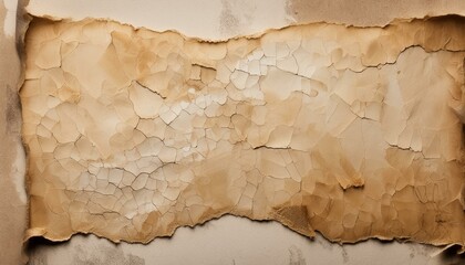 Abstract old rough antique parchment paper texture background with distressed vintage stains, worn torn edges