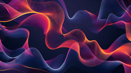 Wall Mural - Vibrant Abstract Wave with Blue and Orange Gradient