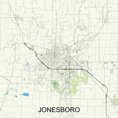 Jonesboro, Arkansas, United States map poster art
