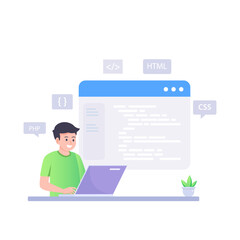 Wall Mural - web development modern flat design vector concept.