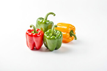 Wall Mural - Colorful bell peppers on a white background