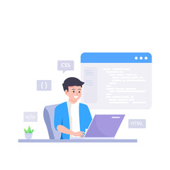 Wall Mural - web development modern flat design vector concept.