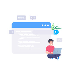 Wall Mural - web development modern flat design vector concept.