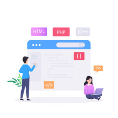 Wall Mural - web development modern flat design vector concept.